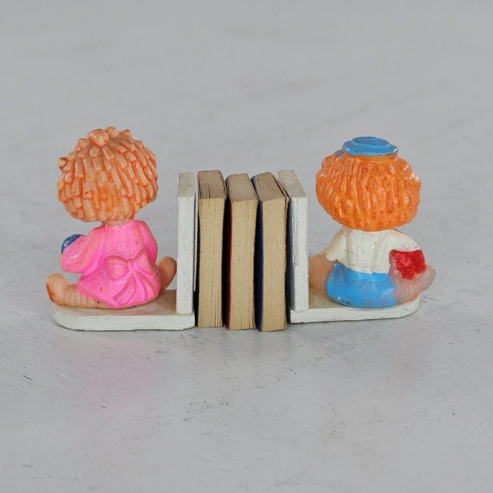 Vintage Dollhouse Miniature Raggedy Ann Andy Bookends Books - Picture 3 of 6